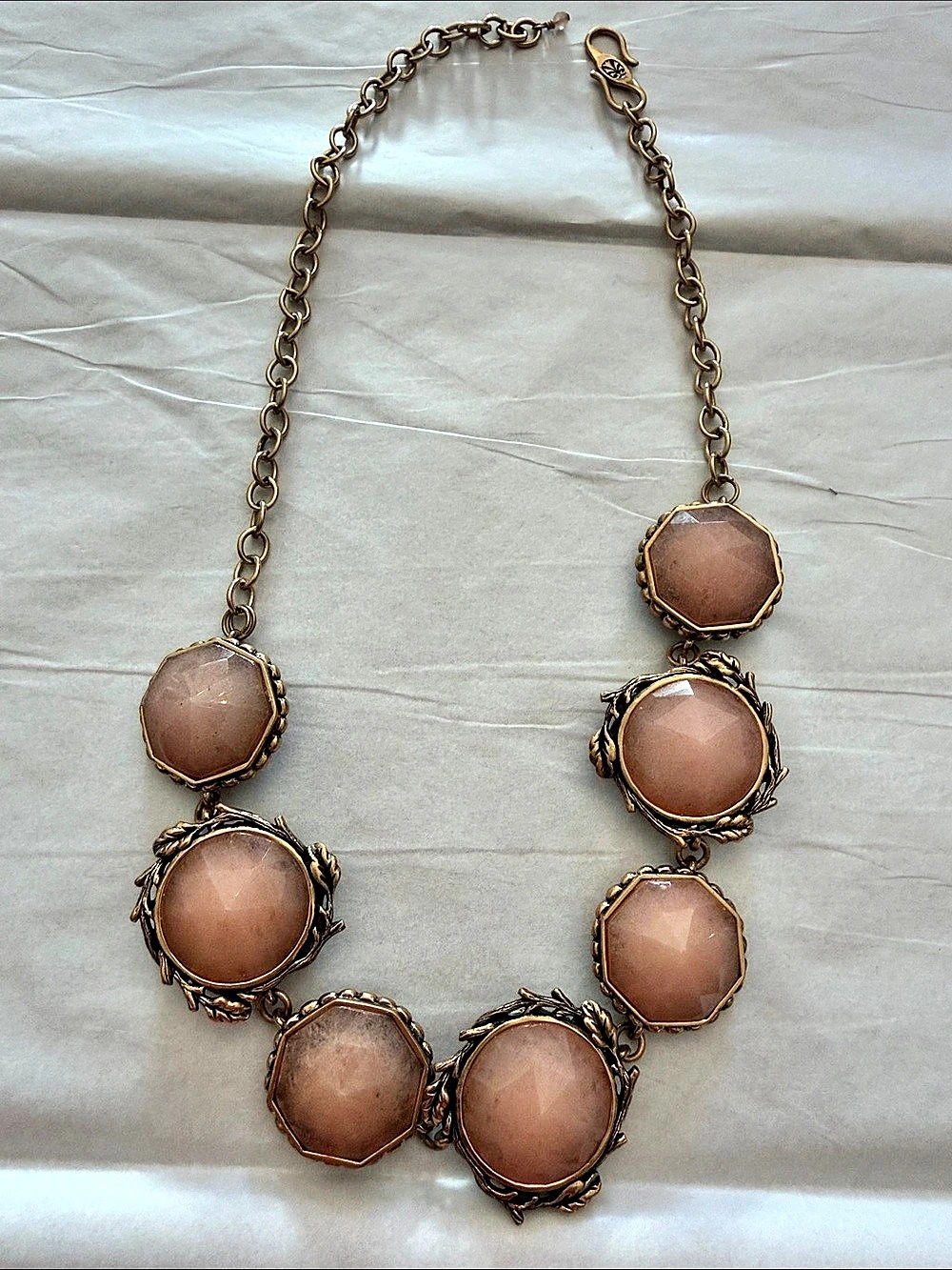 Barse Statement Pink Quartz & Gold Pendant Necklace